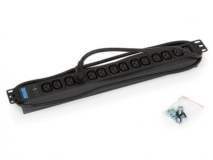 Triton 19',14xIEC C13,kontrol.,3x1.5mm 2m kabel  IEC320 C14, RAL9005