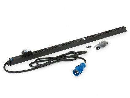 Triton 20xIEC C13 bezp.,4xIEC C19,2x16A jistič,3x6.0mm 3m kabel 32A IEC60309,RAL9005