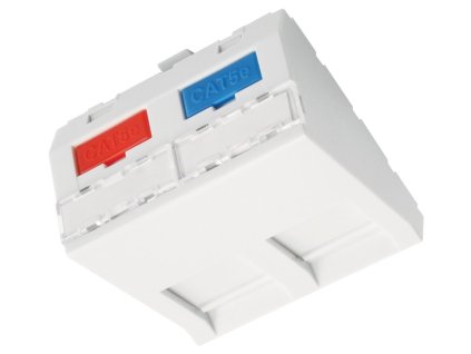 SOLARIX Modul French style Solarix 45x45mm pro 2 keystony úhlový bílý SXF-M-2-45-WH-U