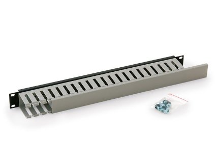 Triton 19" vyvaz. panel 1U jednostranná plast. lišt BK