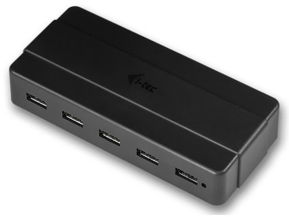 i-tec USB HUB Charging/ 7 portů/ 2 nabíjecí port/ USB 3.0/ napájecí adaptér/ černý