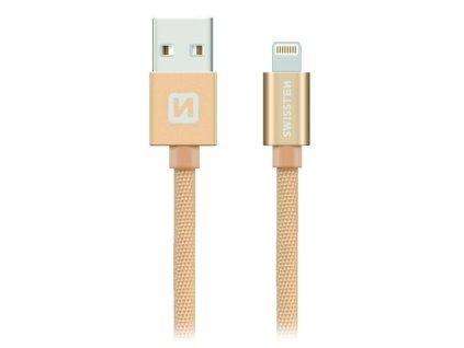 Swissten Datový Kabel Textile Usb / Lightning Mfi 2,0 M Zlatý