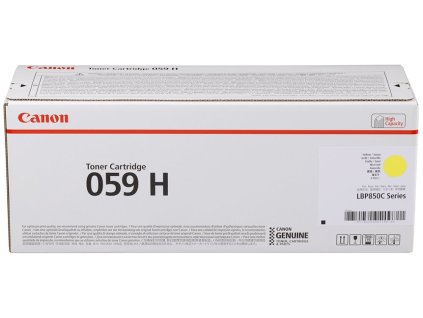 Canon originální vysokokapacitní toner Cartridge 059 H Y Toner žlutý, LBP852Cx, kapacita 13 500 stran