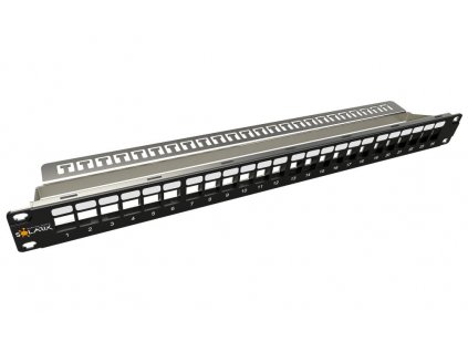 Solarix 19" Neosazený modulární patch panel 24 portů 1U SX24M-0-STP-BK-UNI-N