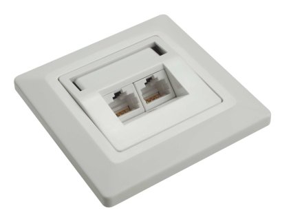 Solarix SX9-2-6-STP-WH Ethernetová Zásuvka pod omítku 2xRJ45 STP c6