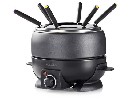NEDIS sada na fondue/ pro 6 osob/ objem 2,3 l/ spotřeba 800 W/ chladná rukojeť/ protiskluzové dno/ ochrana proti přehřát