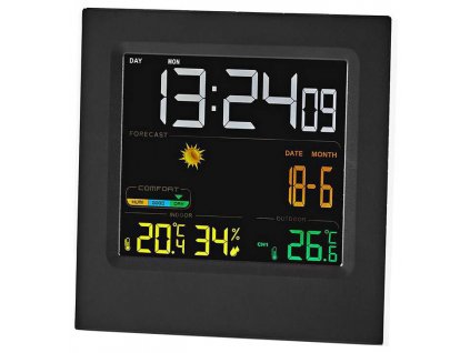 NEDIS meteostanice WEST404B/ vnitřní a venkovní/ digitální/ bezdrátový senzoru počasí/ předpověď počasí/ čas/ LED/ budík