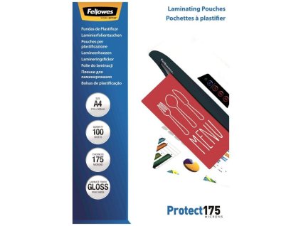 FELLOWES laminovací fólie/ formát A4/ 175 mic/ velikost 216x303 mm/ lesklé/ 100 pack