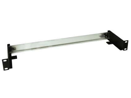 Solarix DIN lišta s držákem do 19" rozvaděče,1U černá RAL 9005 RAIL-1U-DIN