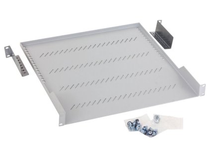 Triton Polička s perforací 1U/450mm, max.nosnost 40kg, šedá