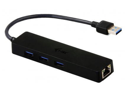 i-tec USB HUB ADVANCE/ 3 porty/ USB 3.0/ Gigabit Ethernet adaptér (RJ45)/ slim/ černý