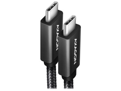 AXAGON datový a nabíjecí kabel USB-C na USB-C / USB 3.2 Gen2 / PD 100W 5A / 4k HD / ALU / oplet / 1,0 m / černý