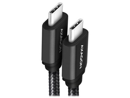 AXAGON datový a nabíjecí kabel SPEED USB-C na USB-C / USB 3.2 Gen1 / PD 60W 3A / ALU / oplet / 1m / černý