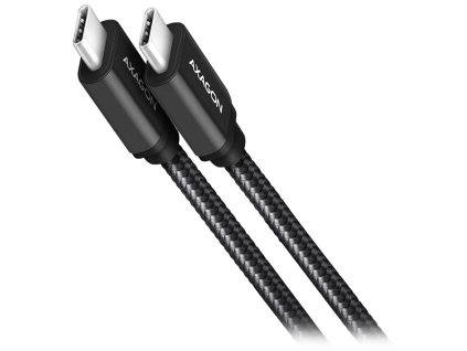 AXAGON datový a nabíjecí kabel SPEED USB-C na USB-C / USB 3.2 Gen1 / PD 60W 3A / ALU / oplet / 3m / černý