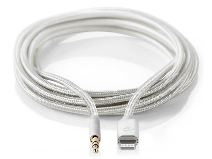 NEDIS PROFIGOLD Apple Lightning 8pin kabel s adaptérem/ Apple Lightning zástrčka – 3,5 mm jack zástrčka/ nylon/ BOX/ 1m