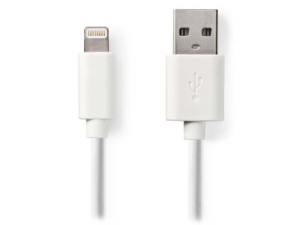 NEDIS synchronizační a nabíjecí kabel pro zařízení Apple/ konektor Lightning/ zástrčka USB 2.0 A/ bílý/ blistr/ 1m