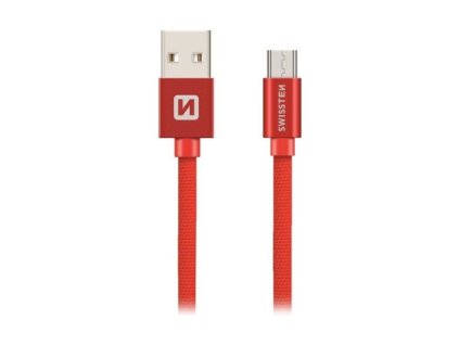 Swissten Datový Kabel Textile Usb / Micro Usb 2,0 M Červený