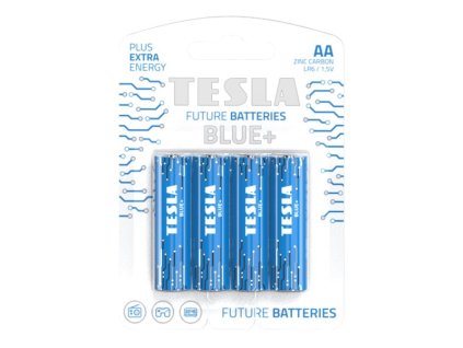 TESLA BLUE+ Zinc Carbon baterie AA (R06, tužková, blister) 4 ks
