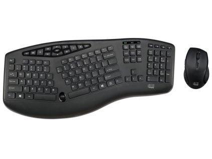 Adesso WKB-1600CB/ bezdrátový set 2,4GHz/ multimedia/ ergo/ scroll kolečko na kláv./ myš 800,1200,1600DPI / USB/