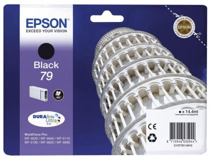 Epson inkoustová náplň/ C13T79114010/ 79 DURABrite Ultra/ WF-5110DW/ WF-5190/ WF-5620/ WF-5690/ černá