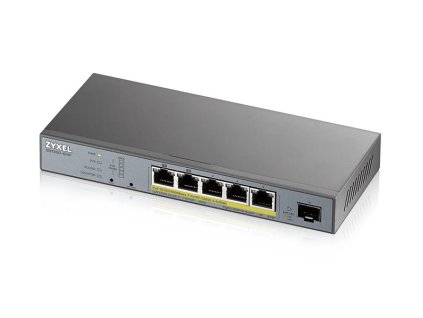 ZyXEL GS1350-6HP, 6 Port managed CCTV PoE switch, long range, 60W, 802.3BT (1 year NCC Pro pack license bundled)
