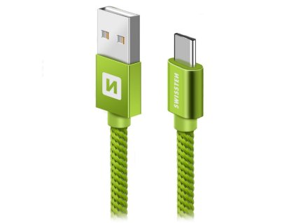 Swissten Datový Kabel Textile Usb / Usb-C 2,0 M Zelený