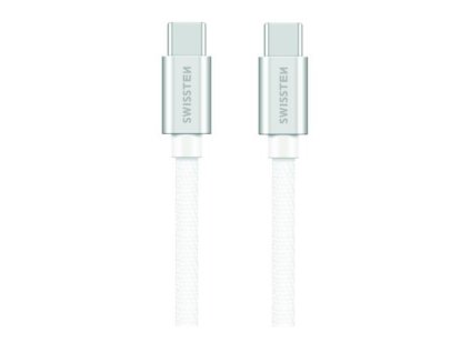 Swissten Datový Kabel Textile USB-C / USB-C 1,2 M Stříbrný