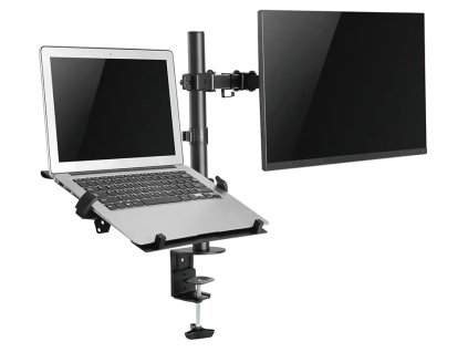 Neomounts FPMA-D550NOTEBOOK/Držák displeje a notebooku/na stůl/10-27"/svorka/VESA 100X100/nosn. 8+4,5kg/černý