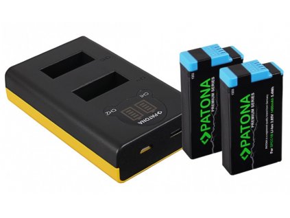 PATONA nabíječka pro digitální kameru Dual GoPro MAX s LCD + 2x baterie 1400mAh Premium