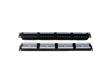 DATACOM Patch panel 19" UTP 24 port CAT6 DUAL 1U BK (4x6p)