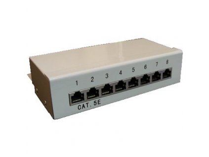 DATACOM Patch box STP   8 port CAT5E DUAL GY  hor.zářez / VL