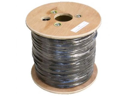 DATACOM kabel drát C5E UTP PE + PVC venkovní 305m cívka černý