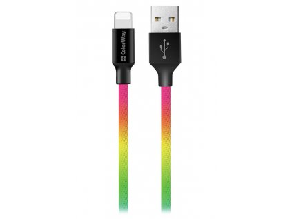 Colorway Datový Kabel USB/ Apple Lightning/ 2.4A/ 1m/ Multicolor