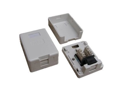 DATACOM Datová zásuvka UTP CAT5E 1xRJ45 na omítku (protiprachová)