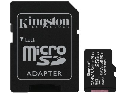 KINGSTON Canvas Select Plus 256GB microSD / UHS-I / CL10 / vč. SD adaptéru