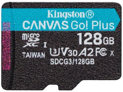 KINGSTON Canvas Go Plus 128GB microSDXC / UHS-I V30 U3 / CL10 / bez adaptéru