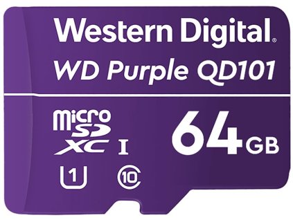 WD PURPLE 64GB MicroSDXC QD101 / WDD064G1P0C / CL10 / U1 /