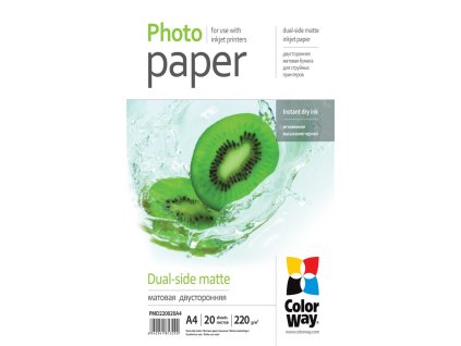 COLORWAY fotopapír/ oboustranný/ matte 220g/m2, A4/ 20 kusů
