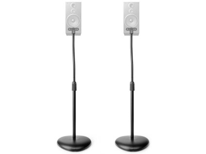 NEDIS univerzální stojan reproduktoru/ nosnost 4,5 kg/ výškově nastavitelný / ABS/ ocel/ černý