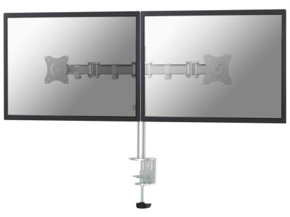 Neomounts Select NM-D135DSILVER/Držák displeje/na stůl/10-27"/svorka+průchodka/VESA 100X100/nosn. 2x 8kg/2 disp/stříbrný