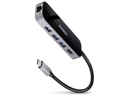 AXAGON hub USB-C / HMC-6GL / USB 3.2 Gen1 / 3x USB-A / HDMI / GLAN / 60W PD / 0,2m