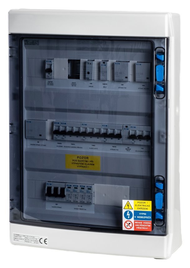XTEND Solarmi Solarmi AC32 osazený rozvaděč pro fotovoltaiku, jističe, chránič, 10kW 3f, plný automatický backup, 32A