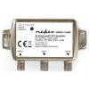 NEDIS zesilovač CATV/ maximální zesílení 12dB/ 85-1218 MHz/ 2 výstupy/ zpětný kanál - 4,5 dB/ 5-65 MHz/ konektor F/ šedý