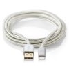 NEDIS PROFIGOLD Lightning/USB 2.0 kabel/ Apple Lightning 8pinový - USB-A zástrčka/ nylon/ stříbrný/ BOX/ 3m