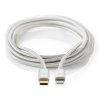 NEDIS PROFIGOLD Lightning/USB 2.0 kabel/ Apple Lightning 8pinový - USB-C zástrčka/ nylon/ stříbrný/ BOX/ 2m