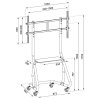 Neomounts NS-M3800BLACK / Držák displeje /stojan+vozík/ 60"-100"/ VESA 1000X600/nosn. 100kg/nast.výšky/černý