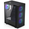 Endorfy skříň Ventum 200 ARGB/ 4x120mm ARGB PWM fan / 2xUSB / tvrzené sklo / černá