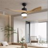 IMMAX NEO LITE SOFISTICADO SMART LED stropní svítidlo s ventilátorem Wi-Fi černé/dřevo, TUYA