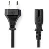 NEDIS napájecí kabel pro adaptéry/ Euro zástrčka - konektor IEC-320-C7/ přímý-přímý/ dvoulinka/ černý/ bulk/ 2m