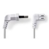 NEDIS napájecí kabel pro adaptéry/ Euro zástrčka - konektor IEC-320-C7/ úhlový-úhlový/ dvoulinka/ bílý/ bulk/ 3m